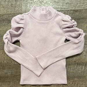 Janie and Jack Sparkling Ribbed Ruffled Sleeve Top in Lavender